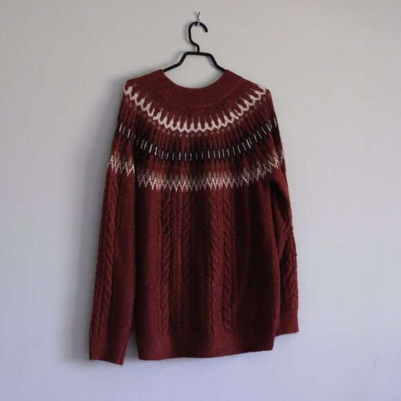 Red Wind River Heritage Fair Isle style sweater Size XL Acrylic - Picture 4 of 10